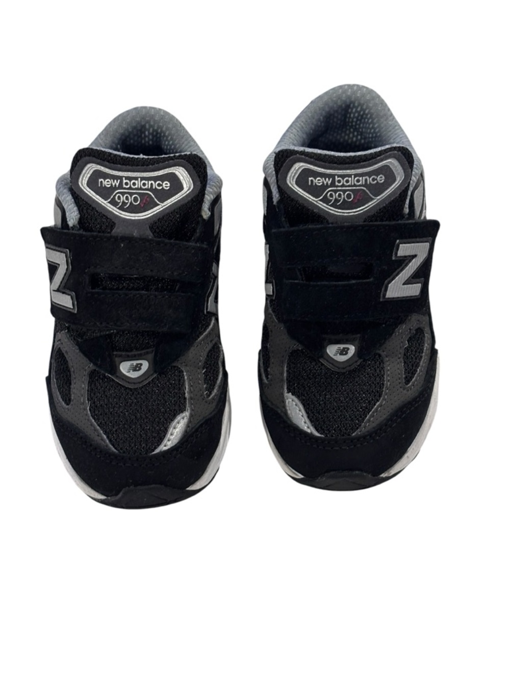 New Balance Toddler 990 Hook-and-Loop Sneakers in Black and Gray